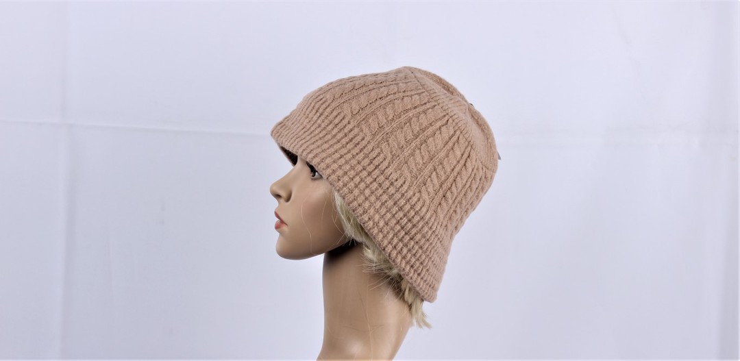 Head Start cashmere cable fleece lined cloche beige STYLE : HS4843BEI  JUST $5.50 image 0